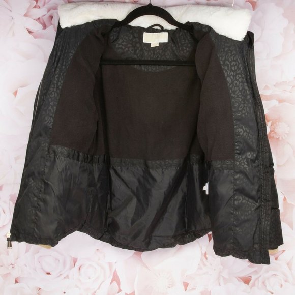 Michael Kors Girls Designer Black Puffer Jacket - Picture 6 of 8